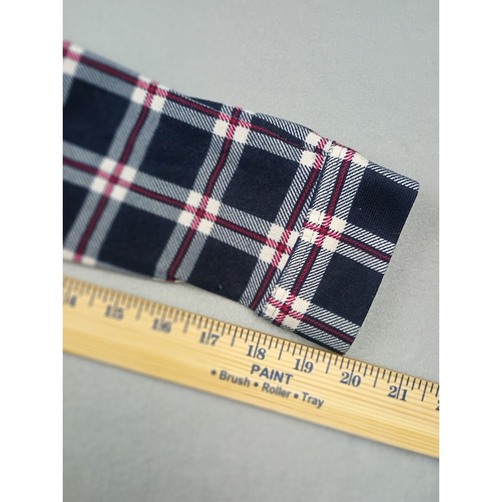 Eden & Olivia Button Up Shirt Women's Medium M Red Blue White Plaid Long Sleeves - Picture 6 of 8